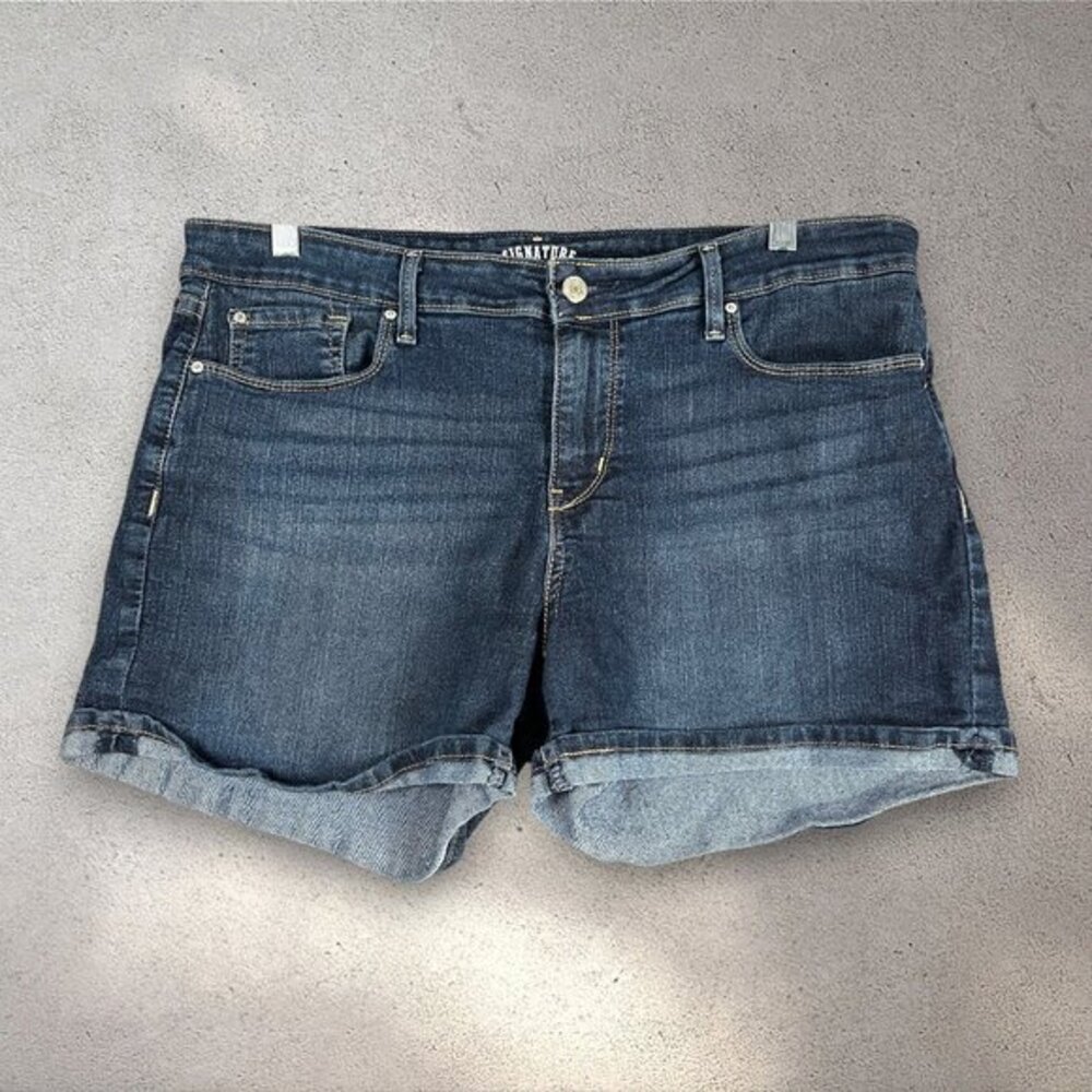 Signature by Levi Strauss Modern Shorts Women's 14 W32 High-Rise Denim Coastal